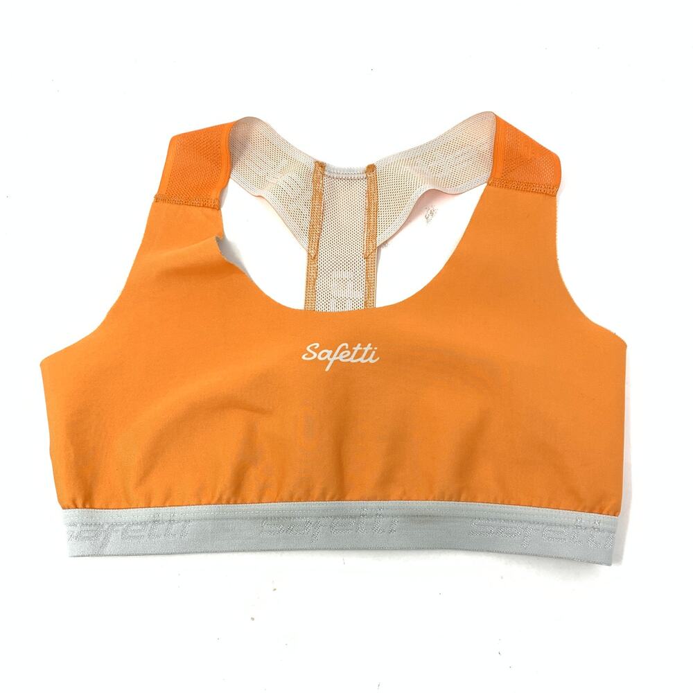 Safetti Sports Bra Women's Size Small Racerback Orange Gray Unlined
